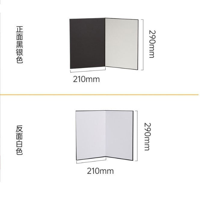 Panneau réflecteur photo A4 épais – fond blanc, noir, argent ou or
