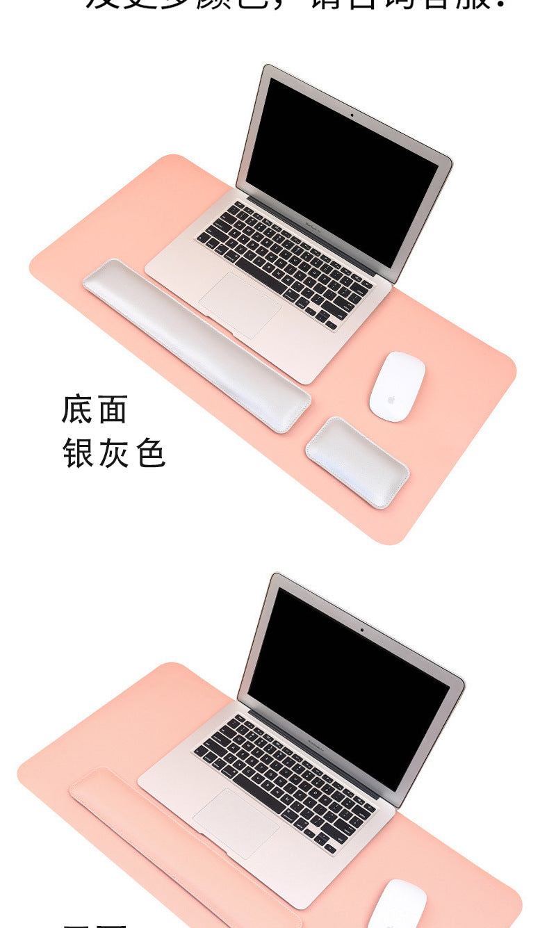 Grand tapis de souris en cuir avec repose-poignets pour clavier
