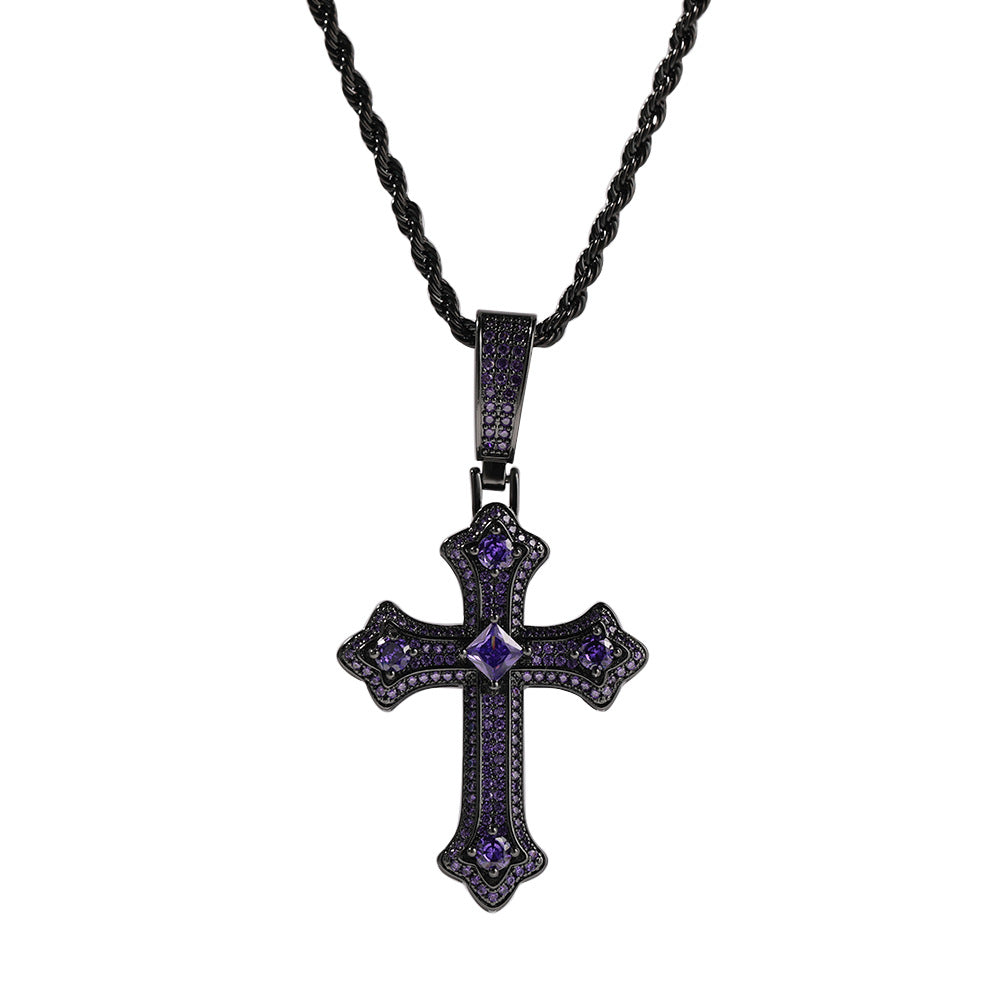 Collier rétro avec pendentif croix