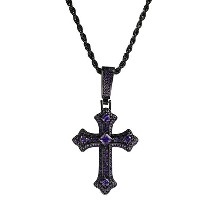 Collier rétro avec pendentif croix