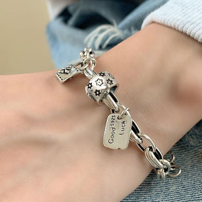 Bracelet vintage avec étoile à six branches