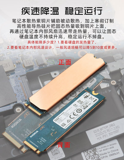 Dissipateur thermique en cuivre pour SSD M.2 – formats 2230, 2242 et 2280