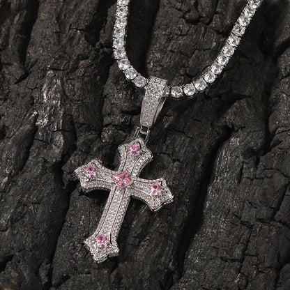 Collier rétro avec pendentif croix