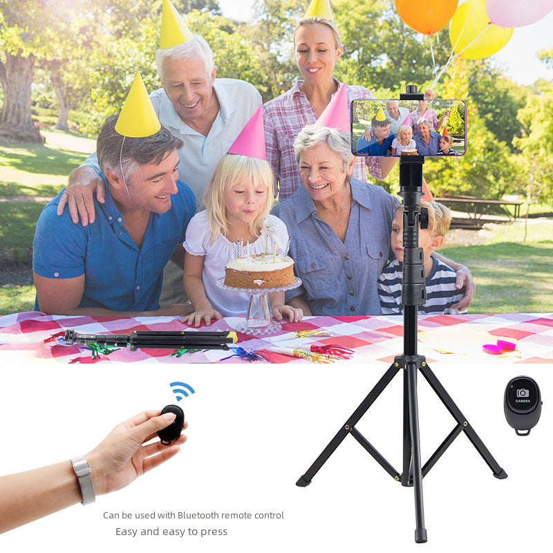 Trépied télescopique pour smartphone de 1,6 m avec support selfie