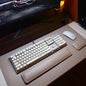 Grand tapis de souris en cuir avec repose-poignets pour clavier