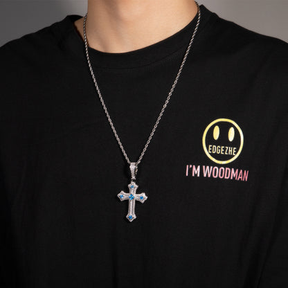Collier rétro avec pendentif croix
