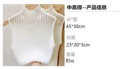 Haut en maille sans manches pour femme avec col élégant