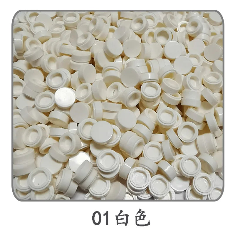Lot de 1 000 petites briques de construction rondes 1 × 1