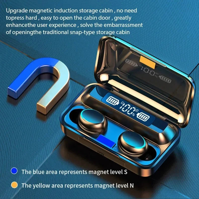 F9 écouteurs sans fil LED Dislpaly binaural TWS casque sans fil Bluetooth étanche réduction du bruit casque Bluetooth