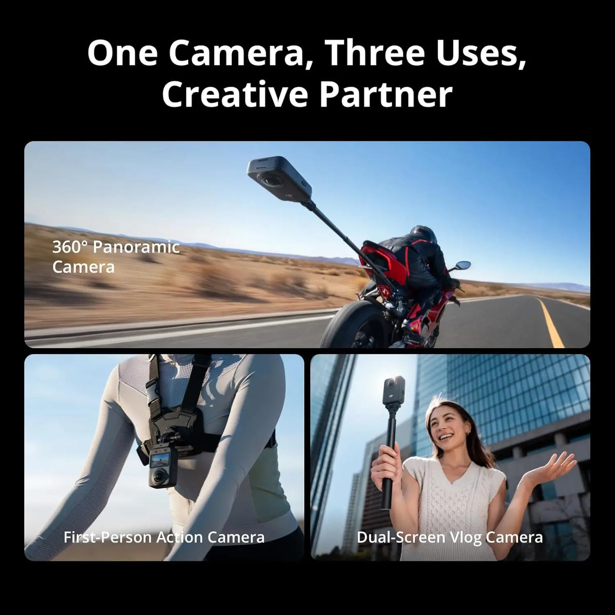 Caméra DJI Osmo 360 – boîte ouverte