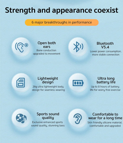 Écouteurs ERAZER XF22 à conduction osseuse, Bluetooth 5.4