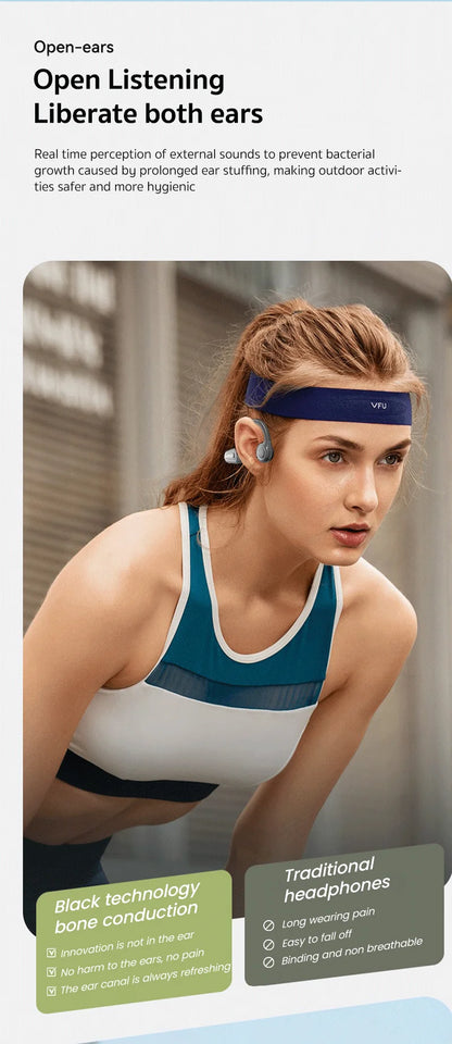 Écouteurs sportifs ERAZER XF22 à conduction osseuse, Bluetooth 5.4