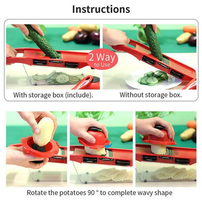 Râpe multifonction pour légumes avec accessoires de cuisine
