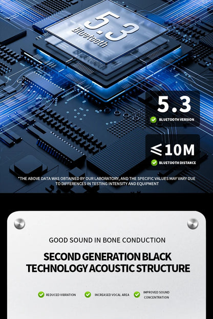 Écouteurs B8 à conduction osseuse, Bluetooth 5.3