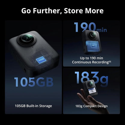 Caméra DJI Osmo 360 – boîte ouverte