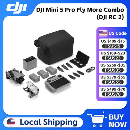 Drone DJI Mini 5 Pro – pack Fly More avec RC 2