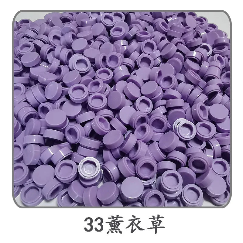 Lot de 1 000 petites briques de construction rondes 1 × 1