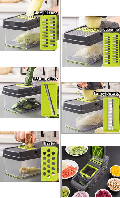 Râpe multifonction pour légumes avec accessoires de cuisine