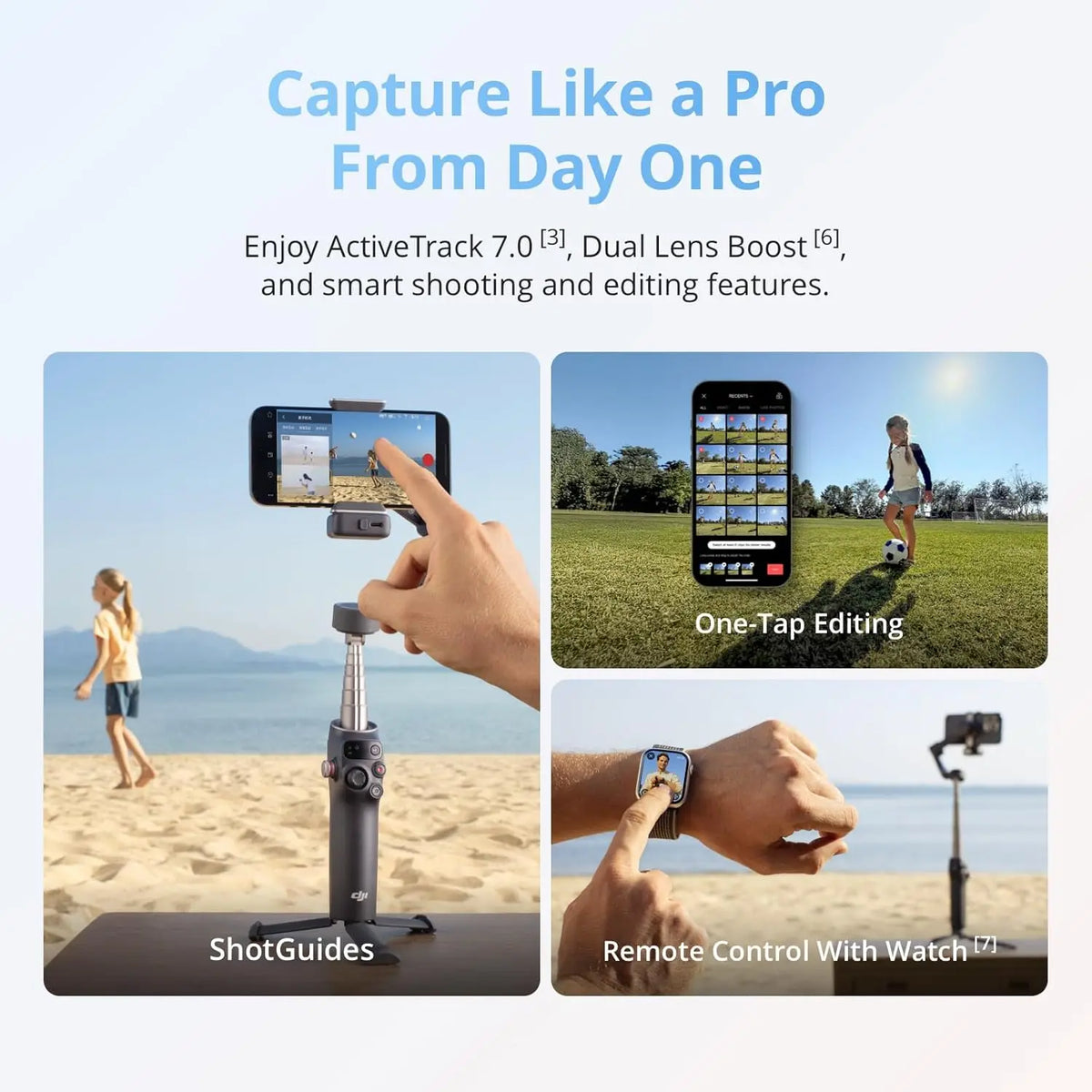 Stabilisateur DJI Osmo Mobile 8 avec suivi intelligent – pack avancé
