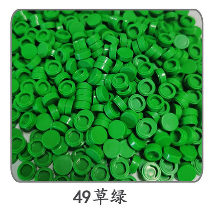 Lot de 1 000 petites briques de construction rondes 1 × 1