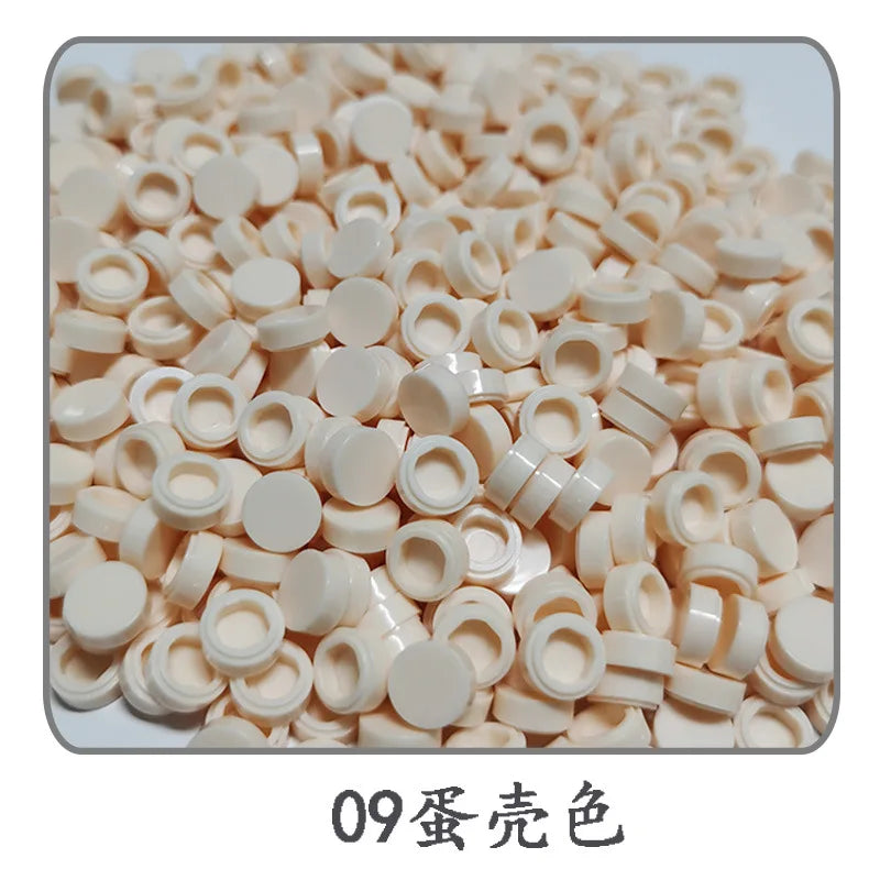 Lot de 1 000 petites briques de construction rondes 1 × 1
