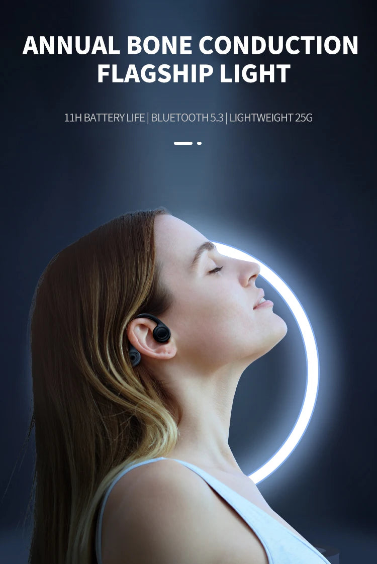 Écouteurs B8 à conduction osseuse, Bluetooth 5.3