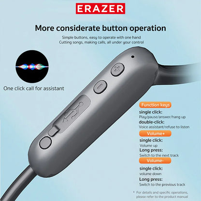 Écouteurs ERAZER XF22 à conduction osseuse, Bluetooth 5.4