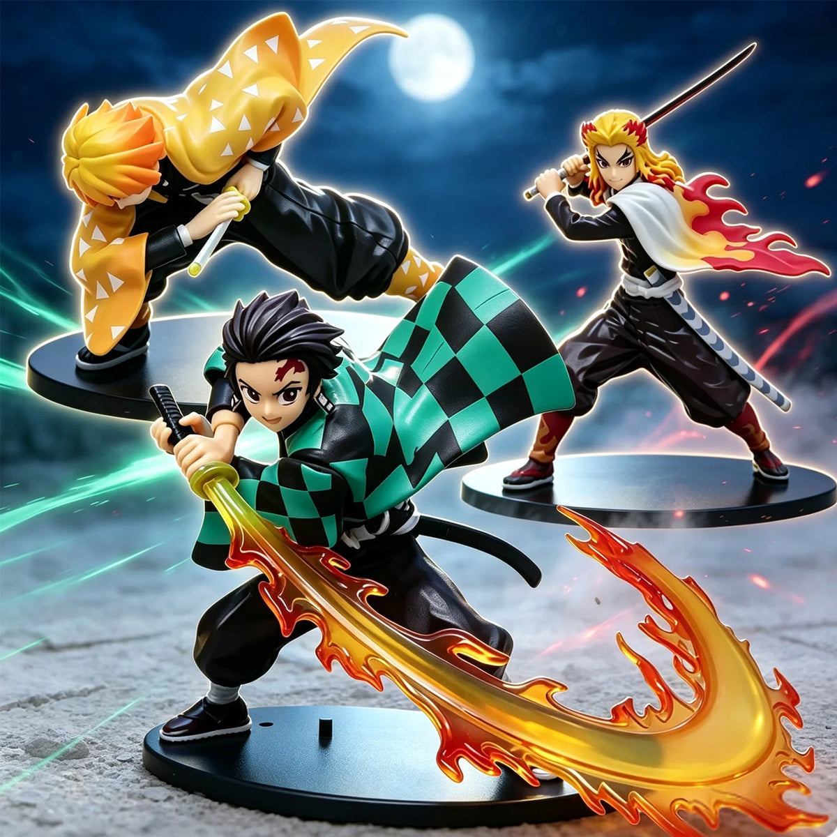 Figurine de guerrier d’anime en pose de combat
