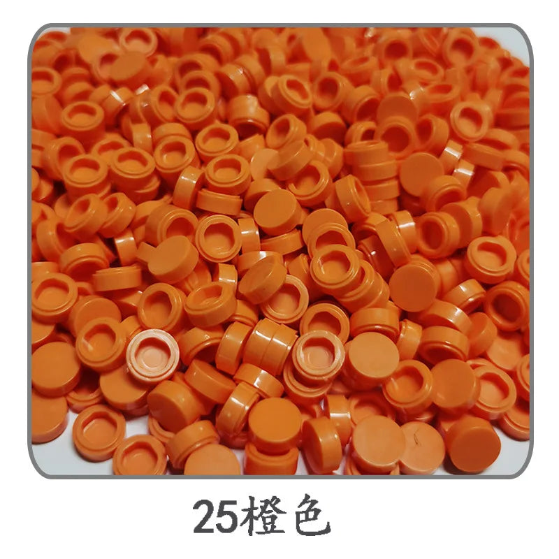Lot de 1 000 petites briques de construction rondes 1 × 1
