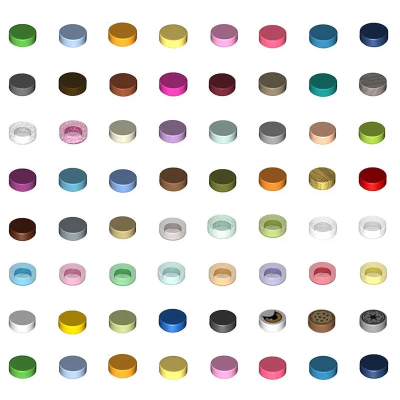 Lot de 1 000 petites briques de construction rondes 1 × 1