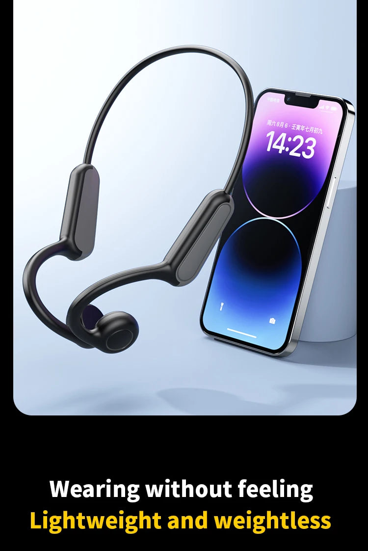 Écouteurs B8 à conduction osseuse, Bluetooth 5.3