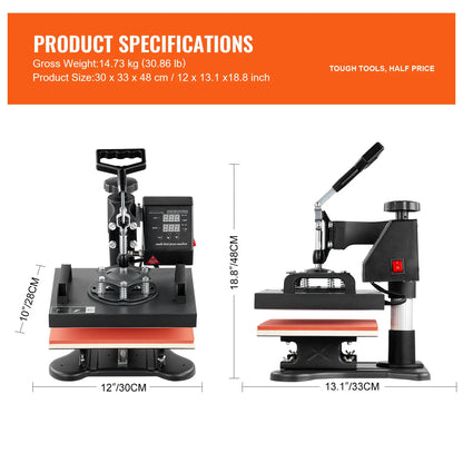 Presse à chaud pivotante SucceBuy 30 × 23 cm – 650 W