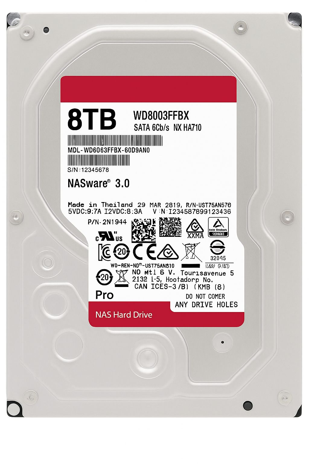 Disque Dur Interne WD Red Pro 8To - NASware 3.0 - SATA 6Gb/s