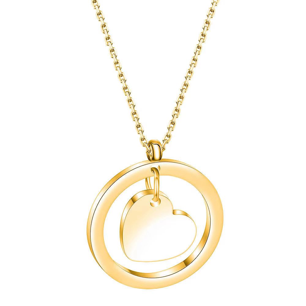 Collier Cœur en Cercle Doré