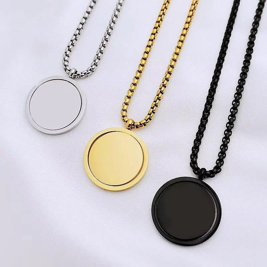 Collier Médaillon Rond Minimaliste – Acier Inoxydable