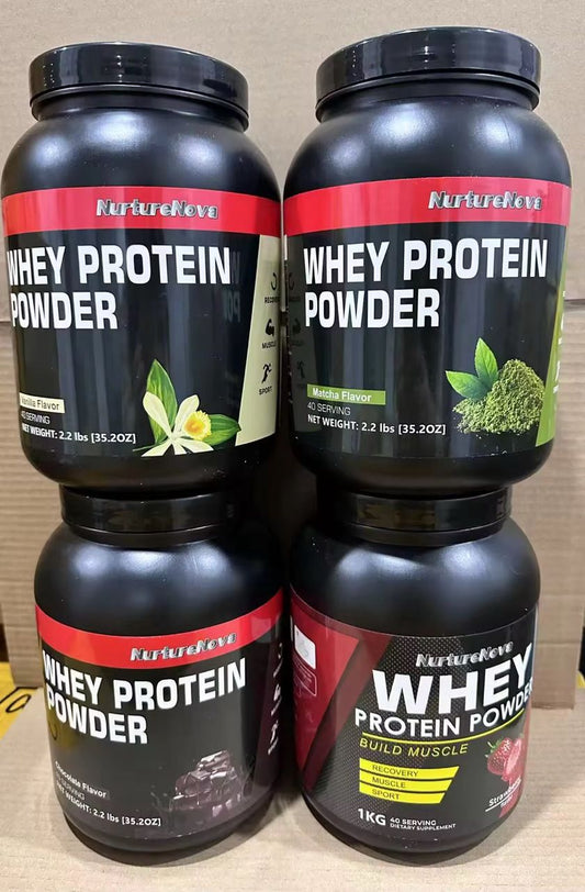 Protéine Whey NurtureNova – Poudre Protéinée 1kg / 2.2 lbs – 4 Saveurs