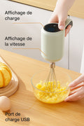 Batteur Électrique Rechargeable - Affichage Tactile & Port USB
