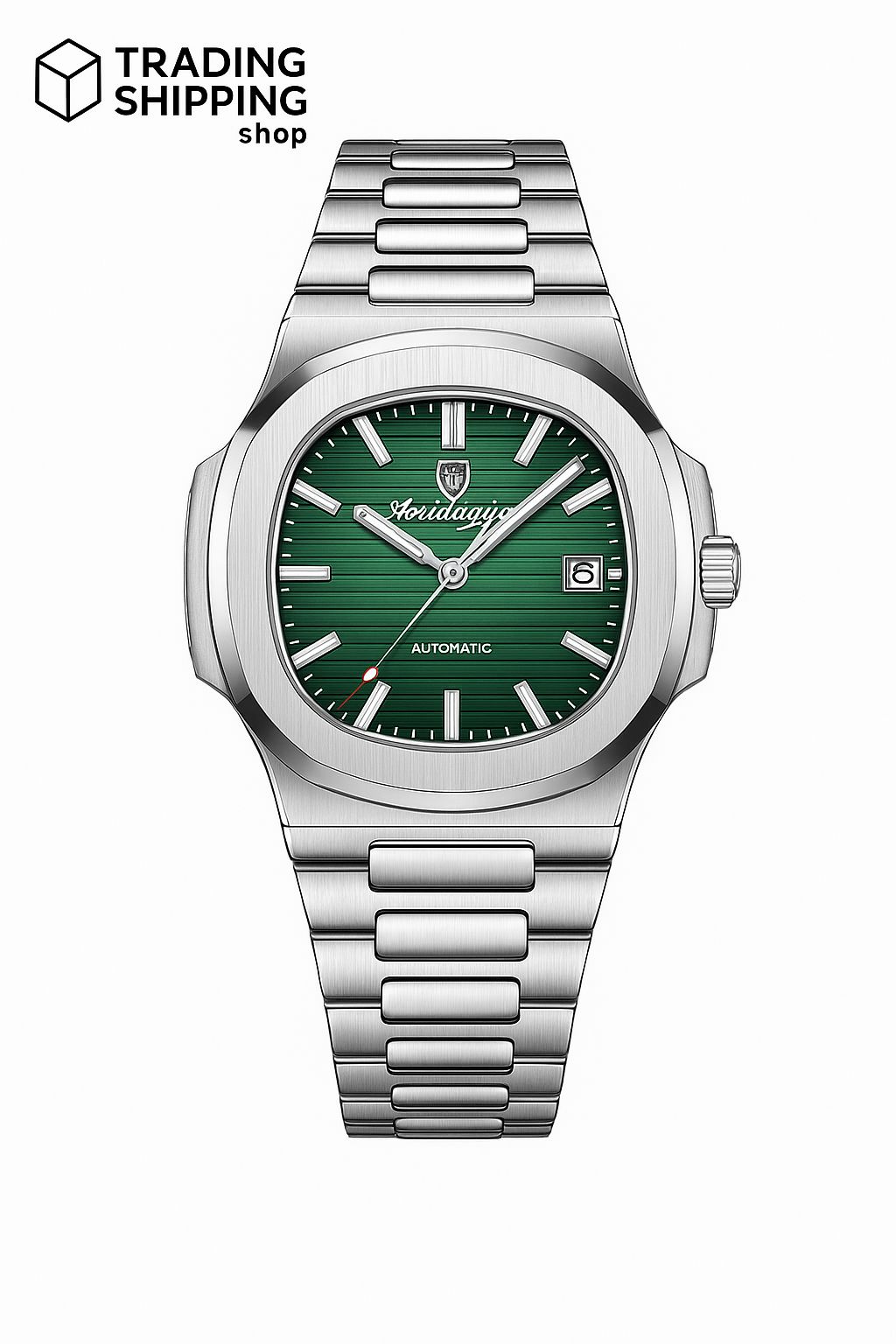 Montre automatique Aoudagya – Cadran Vert & Bracelet Acier Inoxydable avec Boîtier