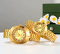 Montres Couple Dorées – Élégance & Harmonie