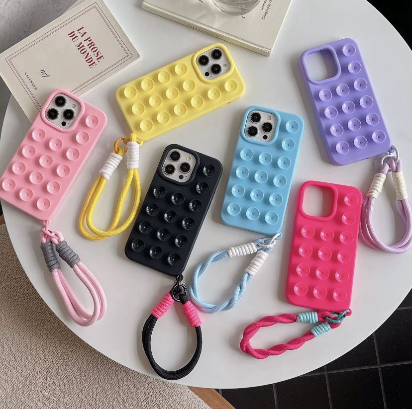 Coque Antistress Pop It avec Dragonne – Pour iPhone 12 à 16