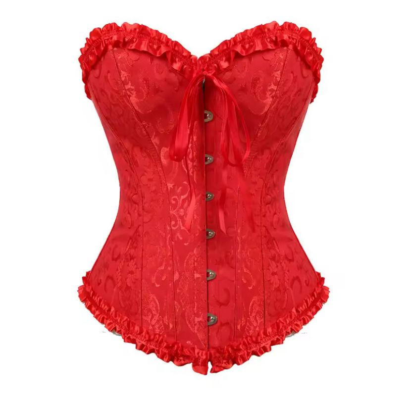 Corset Sexy Brodé avec Dentelle – Lot de 7 Pièces