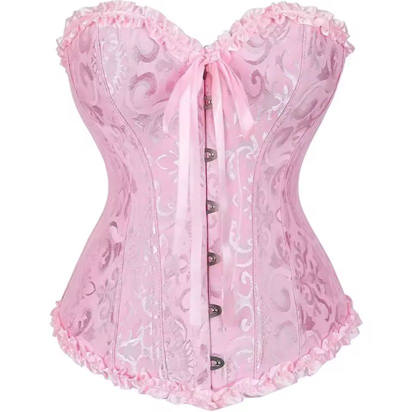 Corset Sexy Brodé avec Dentelle – Lot de 7 Pièces
