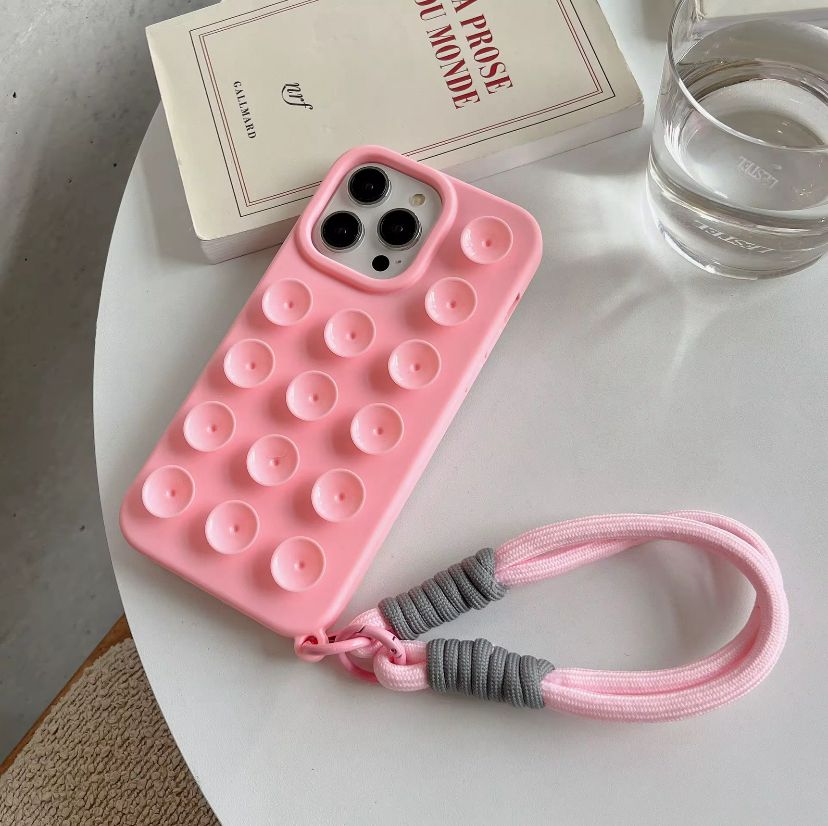 Coque Antistress Pop It avec Dragonne – Pour iPhone 12 à 16